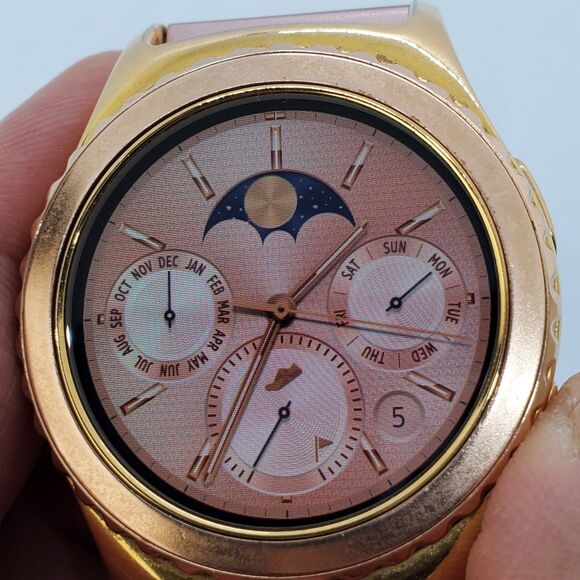 Samsung Galaxy Gear S2 40MM Rose Gold Case Rose Gold Milanese Band Working - Picture 2 of 16